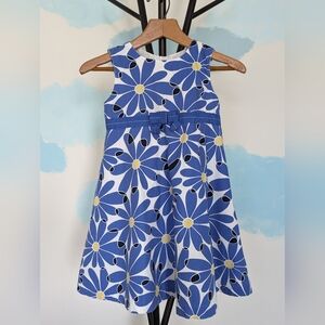 Gymboree Blue Floral Lined Dress - Girls Size 5